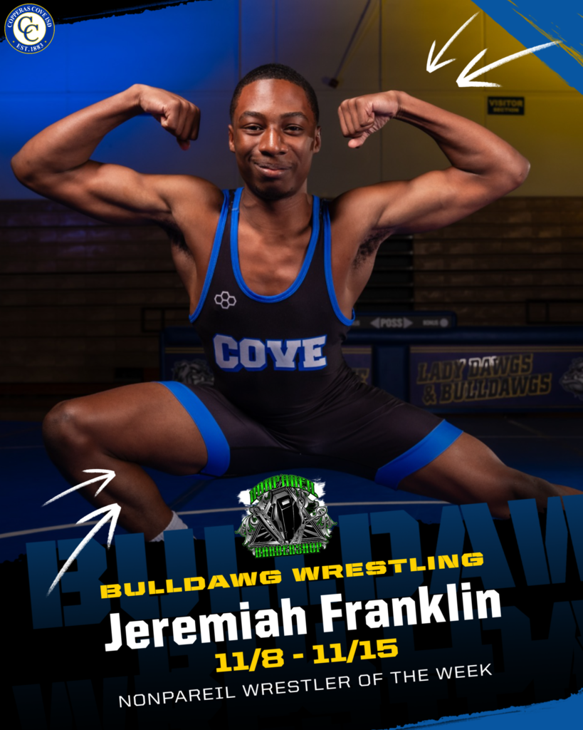 bulldawg wrestling jeremiah franklin 11-8 - 11-15 nonpariel wrester of the week