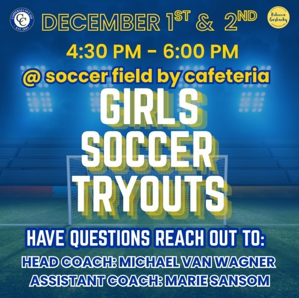 Graphical flyer design with clipart of a soccer goal. Text in post body. 