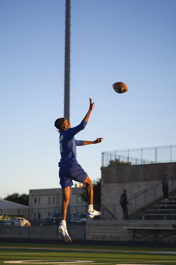 Copperas Cove High School football athletes playing a game against De Soto.