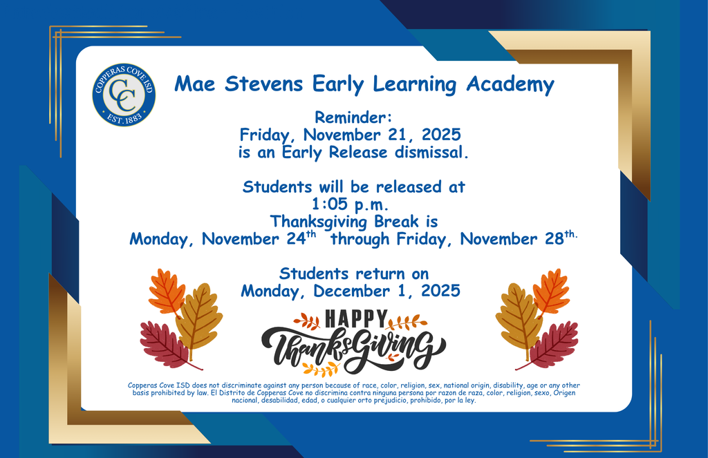 Early Release and  Thanksgiving Break