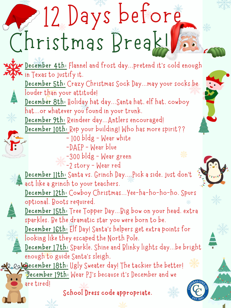 12 Days before Christmas flyer with logos