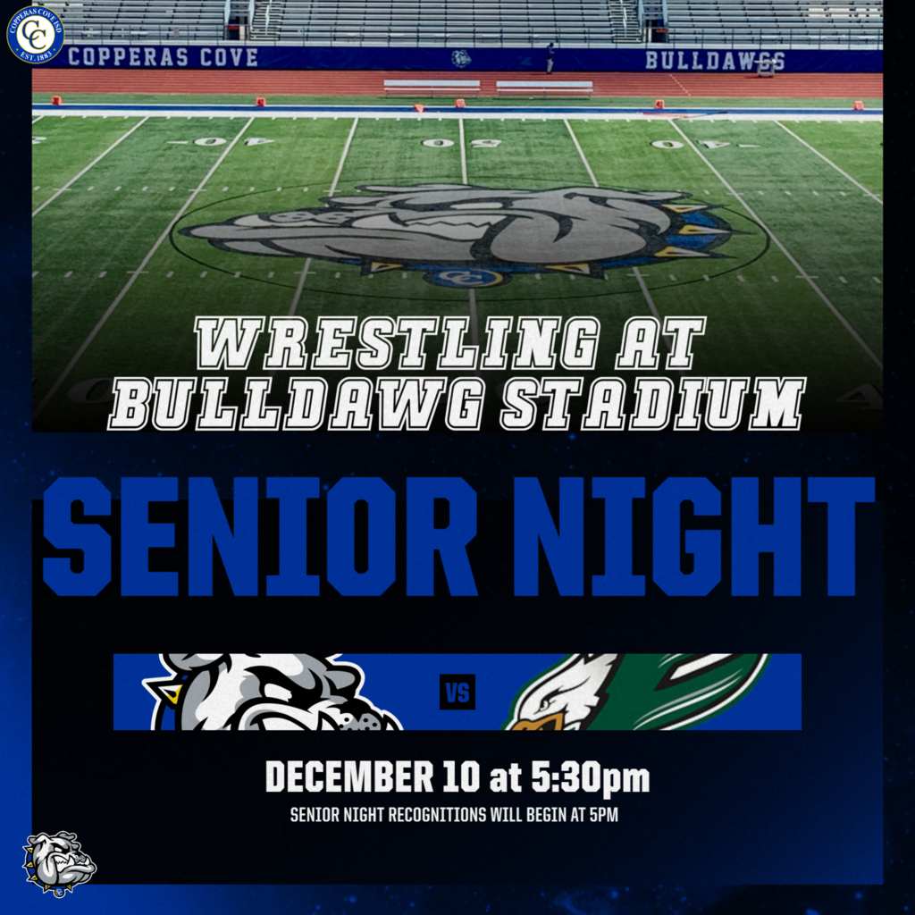wrestling at bulldawg stadium senor night dec 10 at 530 seniow night recognition will begin at 5pm