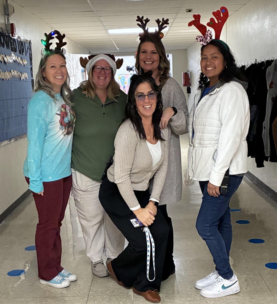Picture of staff wearing antlers