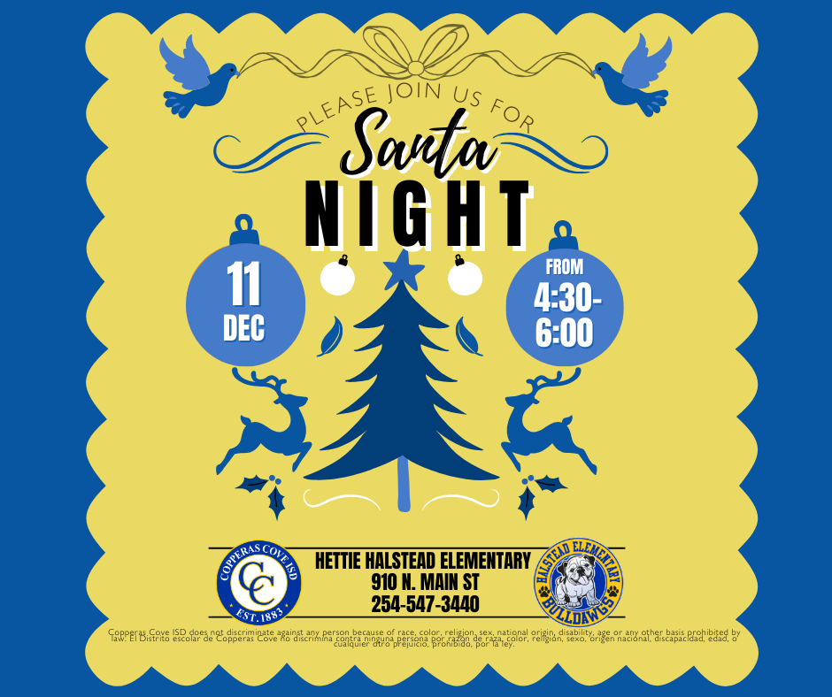 santa night flyer with CCISD logo details in caption