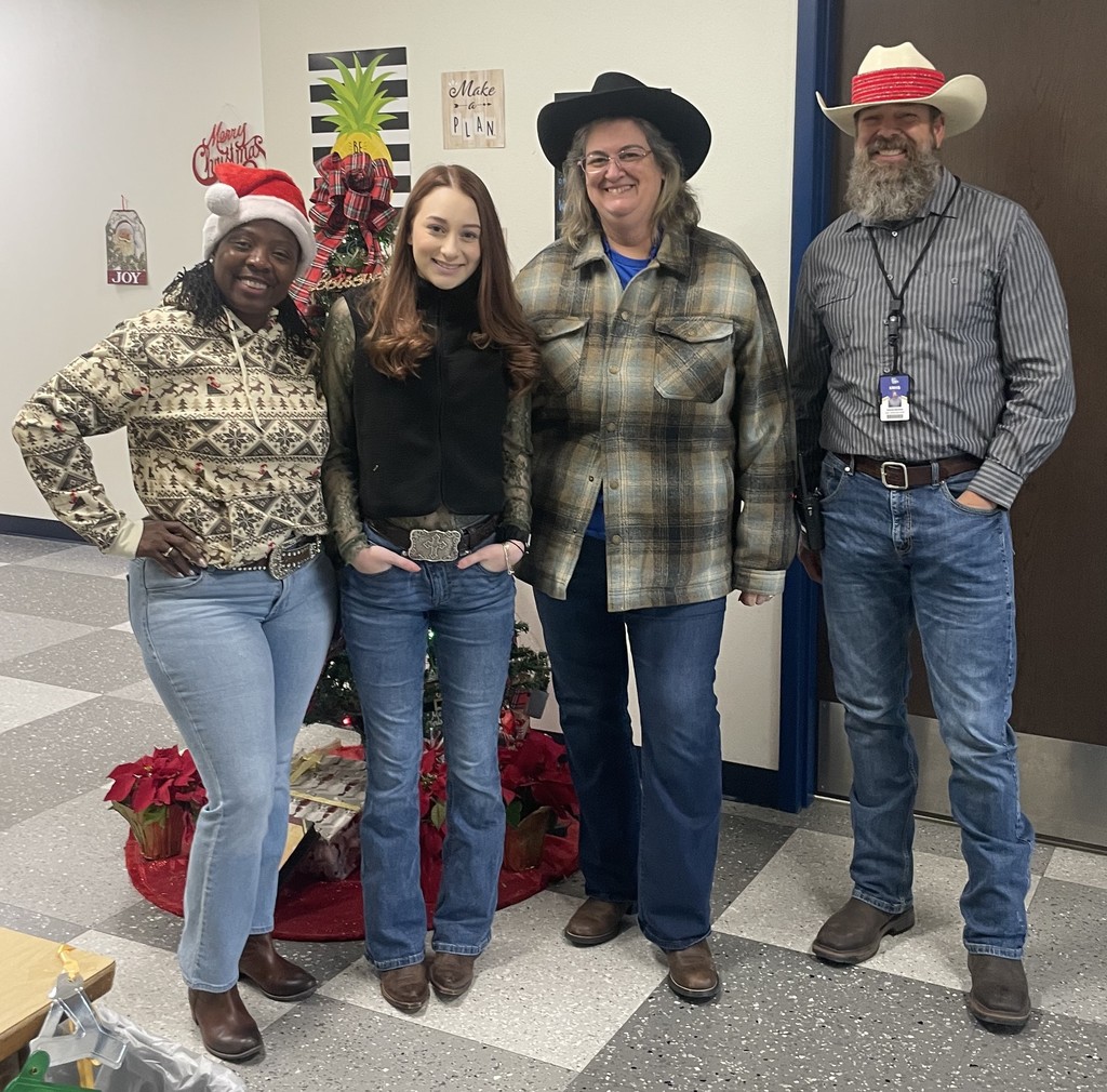 Staff and Students in holiday western wear.