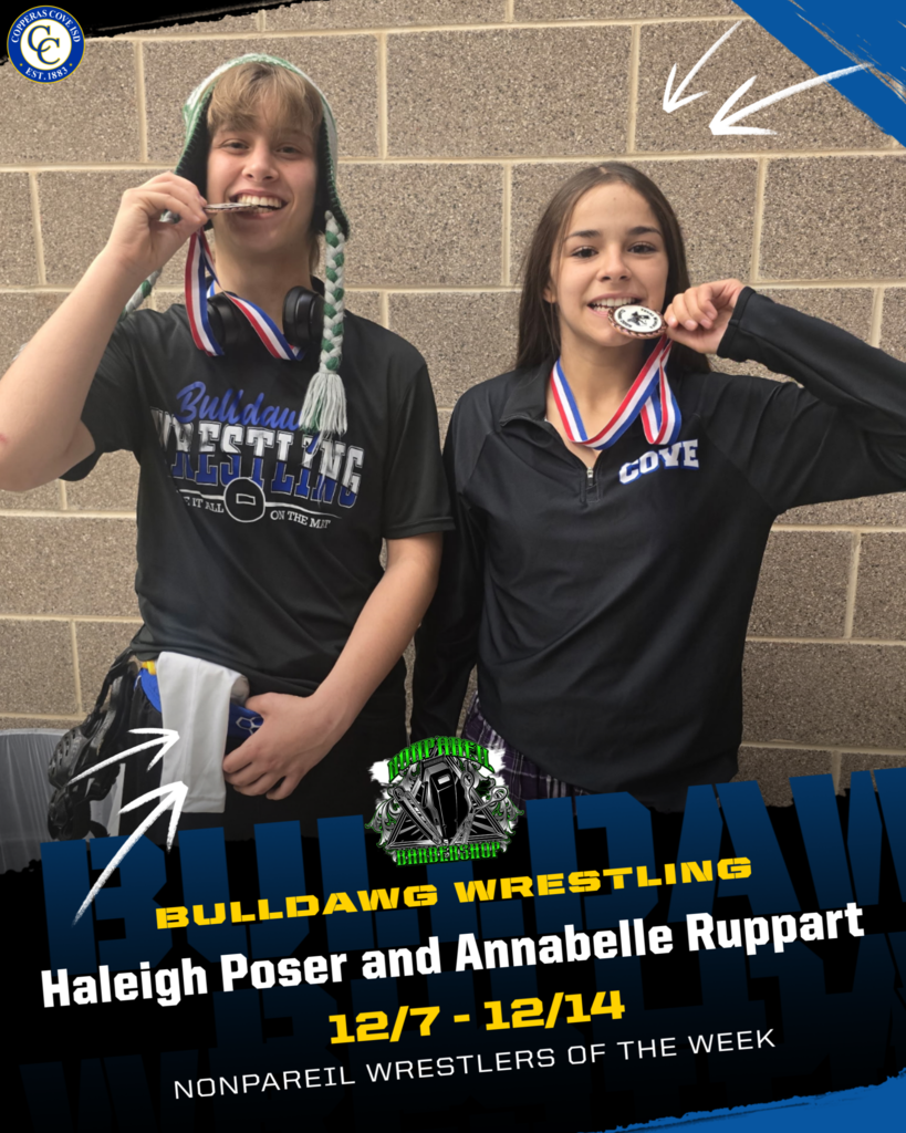 bulldawg wrestlers of the week haeigh poser and annabelle ruppart