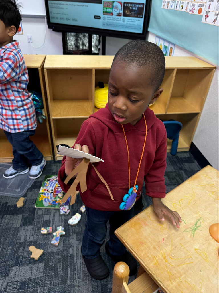 Making reindeers out of triangles.