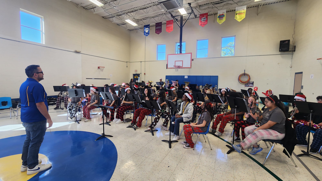 SC Lee band assembled in Halstead gym