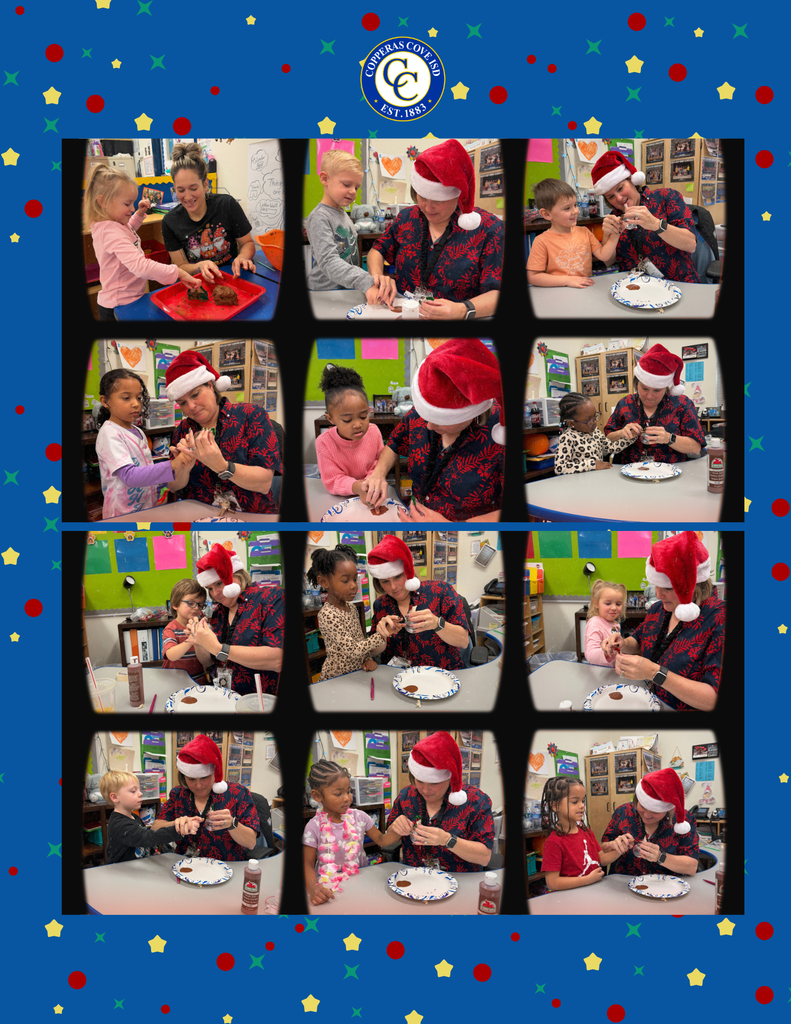 Students making parents gifts for Christmas