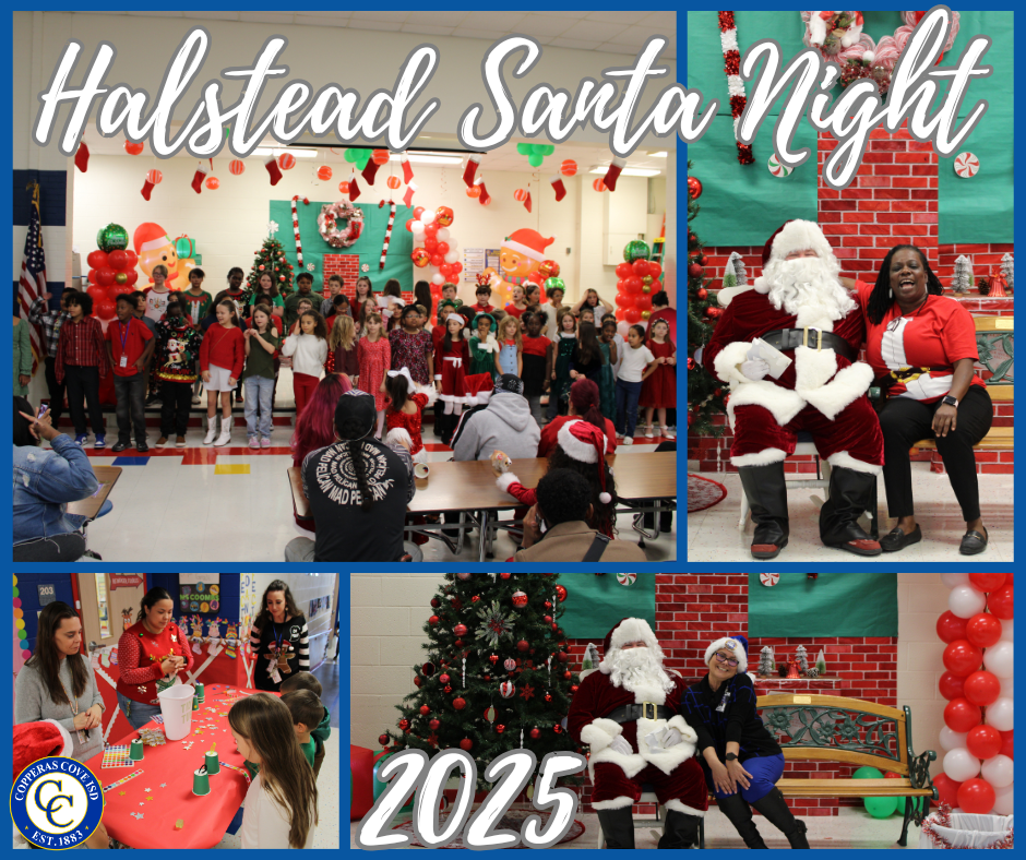 Santa night photo collage with CCISD logo