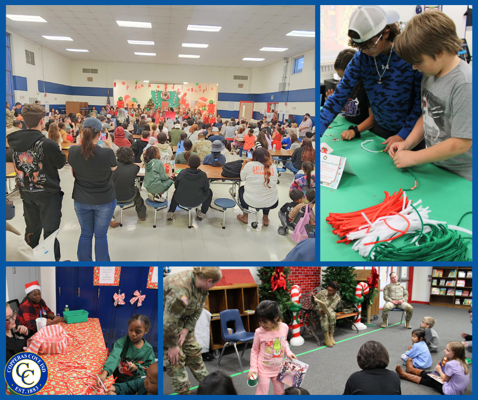 Santa night photo collage with CCISD logo