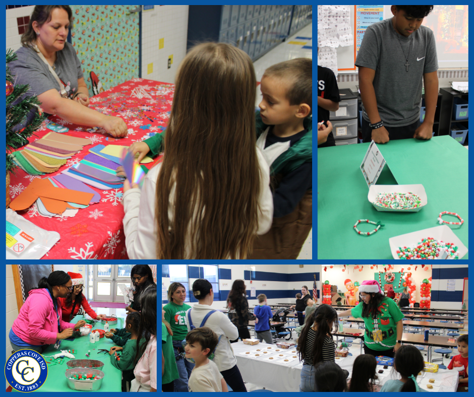Santa night photo collage with CCISD logo
