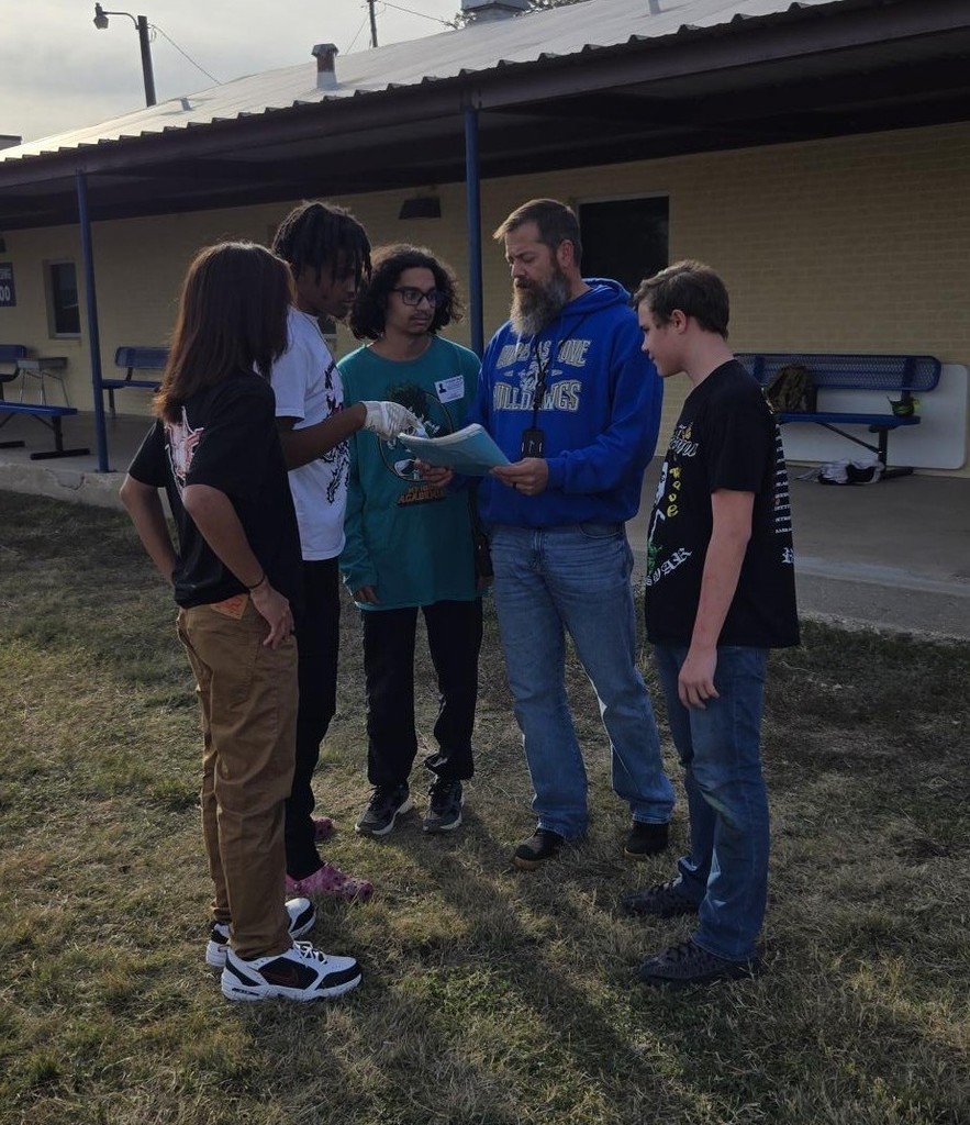 Mr Brown and students practicing for Turkey Bowl