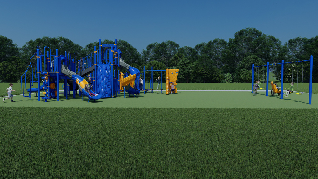 Architectural rendering of a playground