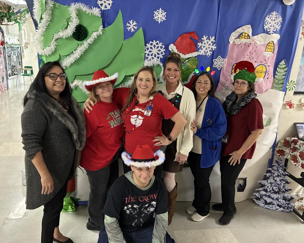 Staff and Students in shiny, blinky, sparkle dress up