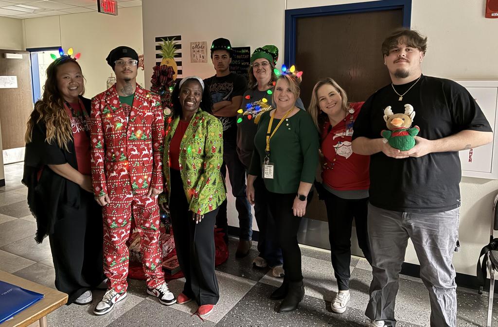 Staff and Students in shiny, blinky, sparkle dress up