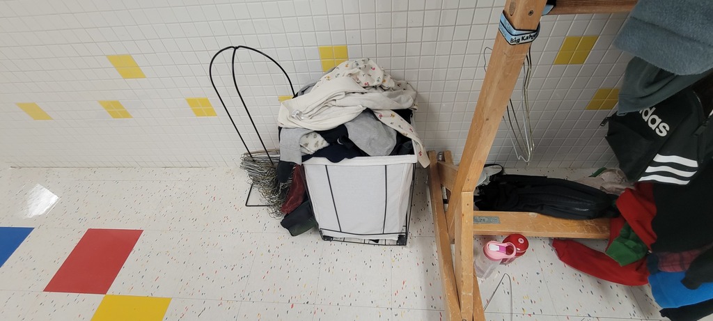 photo of lost and found bin overflowing