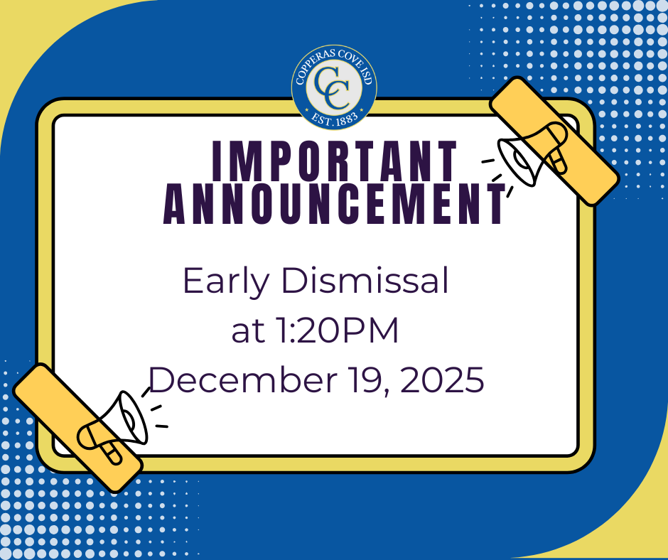 Early dismissal flyer with CCISD logo details in caption