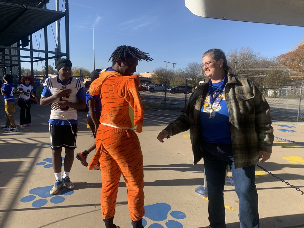 Students and Staff at the Turkey Bowl Game.