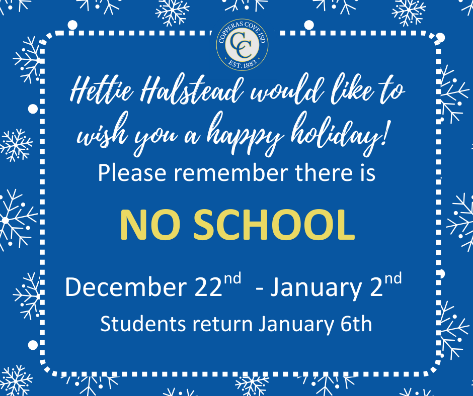 Winter break flyer with CCISD logo details in caption