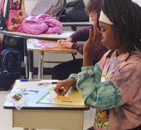 A student working on a math activity