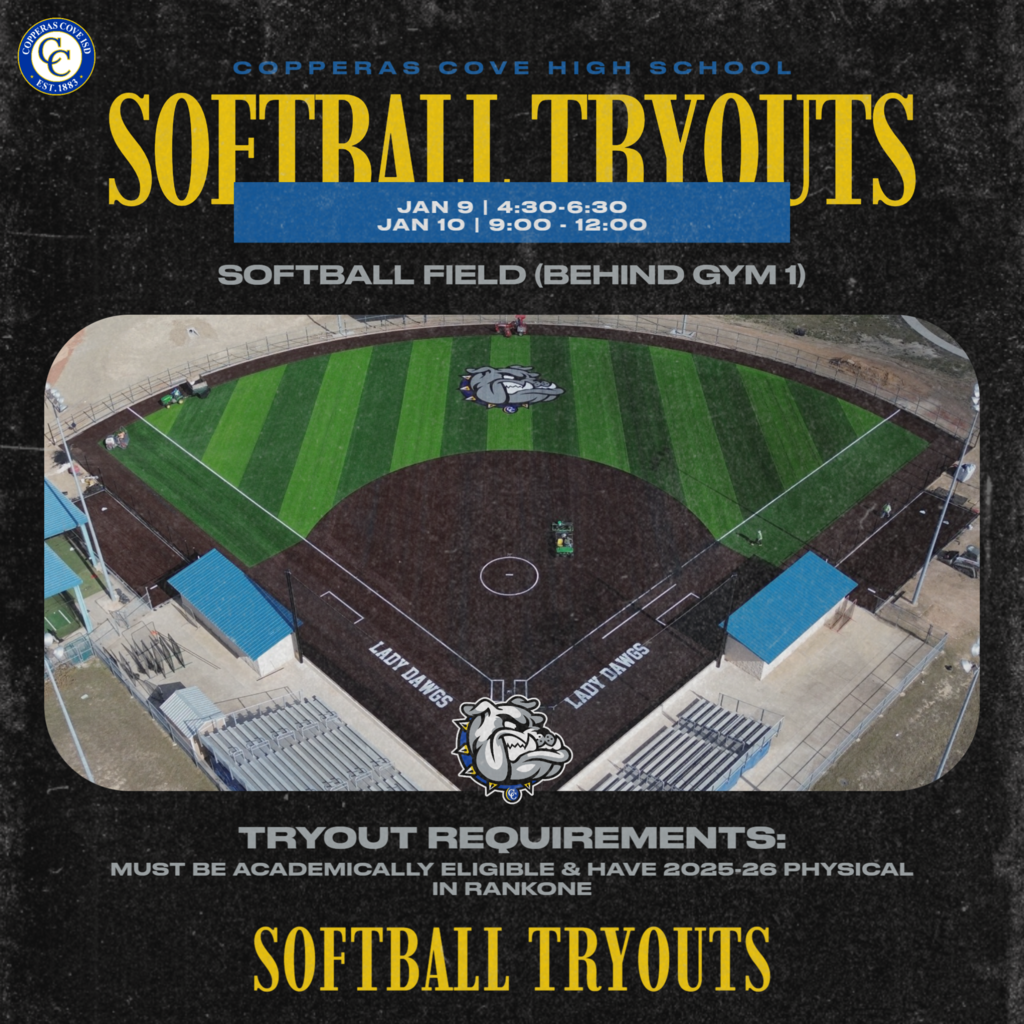 softball tryouts Friday Jan 9 and Sat jan 10. tryout requirements must be academiacaly and have physical and rankone