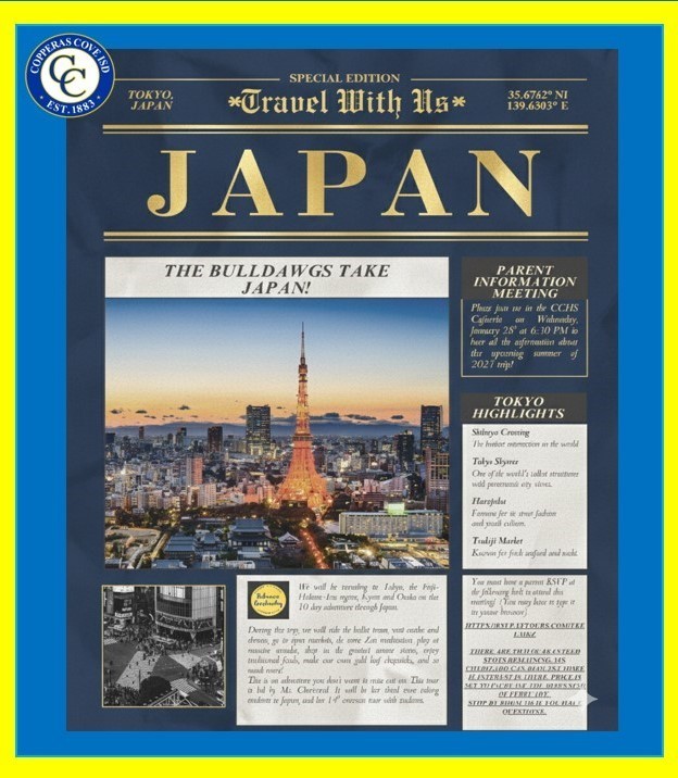 Image is a graphic with a picture of the Tokyo skyline.  Flyer text in post body. 