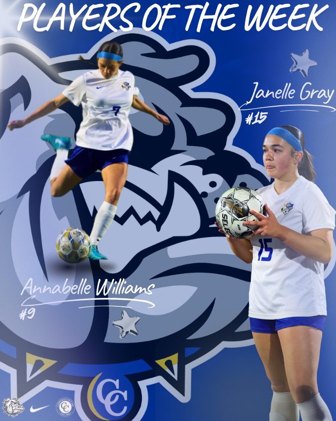girls soccer players of the week janelle gray and annabelle williams