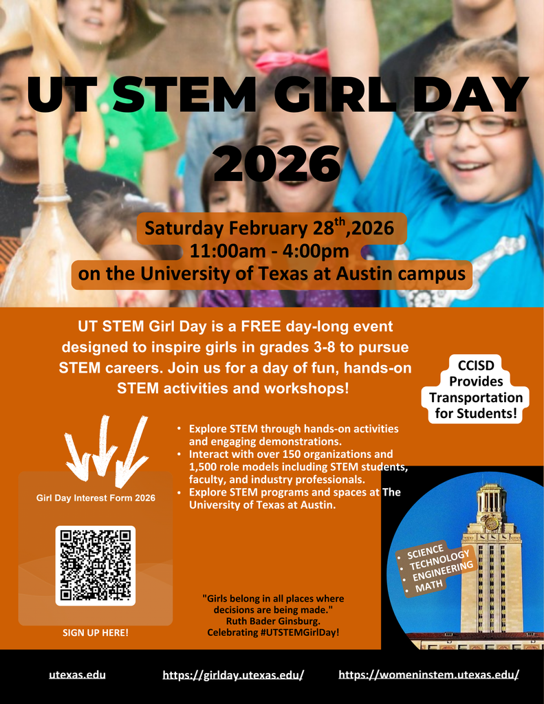 UT stem girl day 2026 flyer details in caption