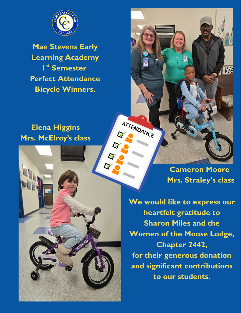 !st Semester Perfect Attendance Bicycle Winners