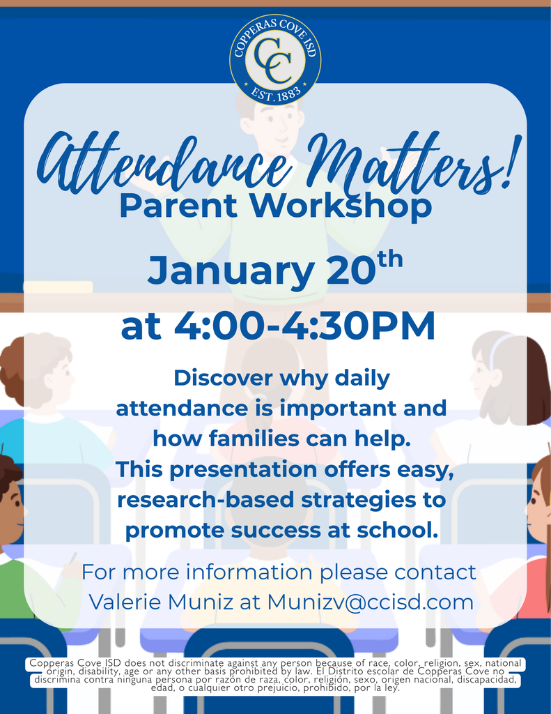 Attendance Matters flyer with CCISD logo details in caption