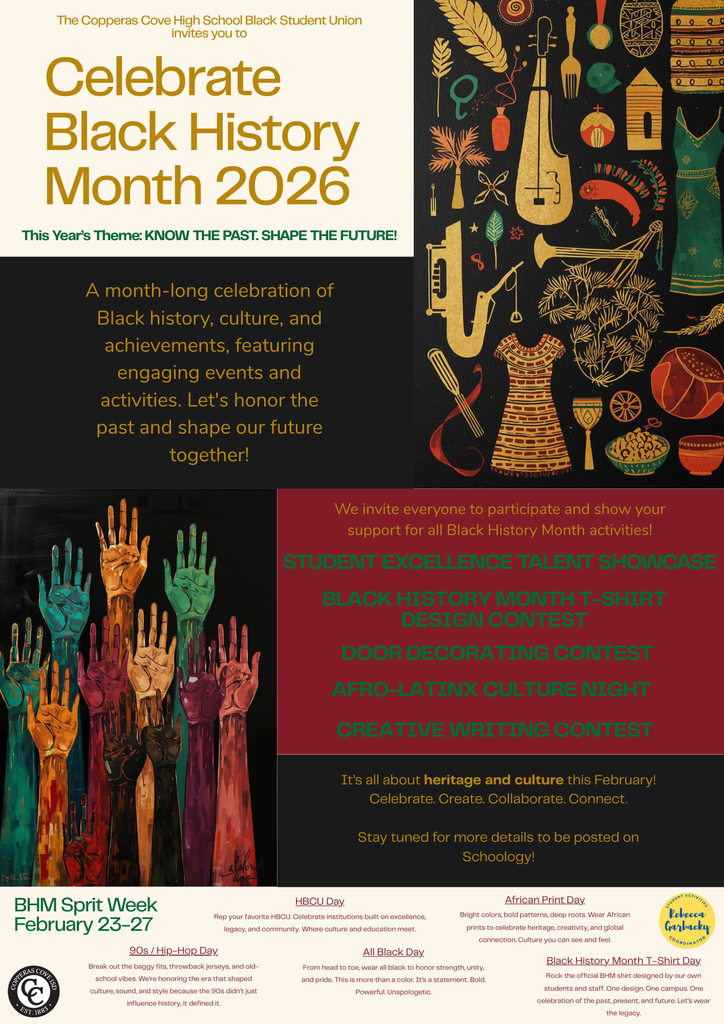 Graphic design with various depictions of African Art. Text in post body.