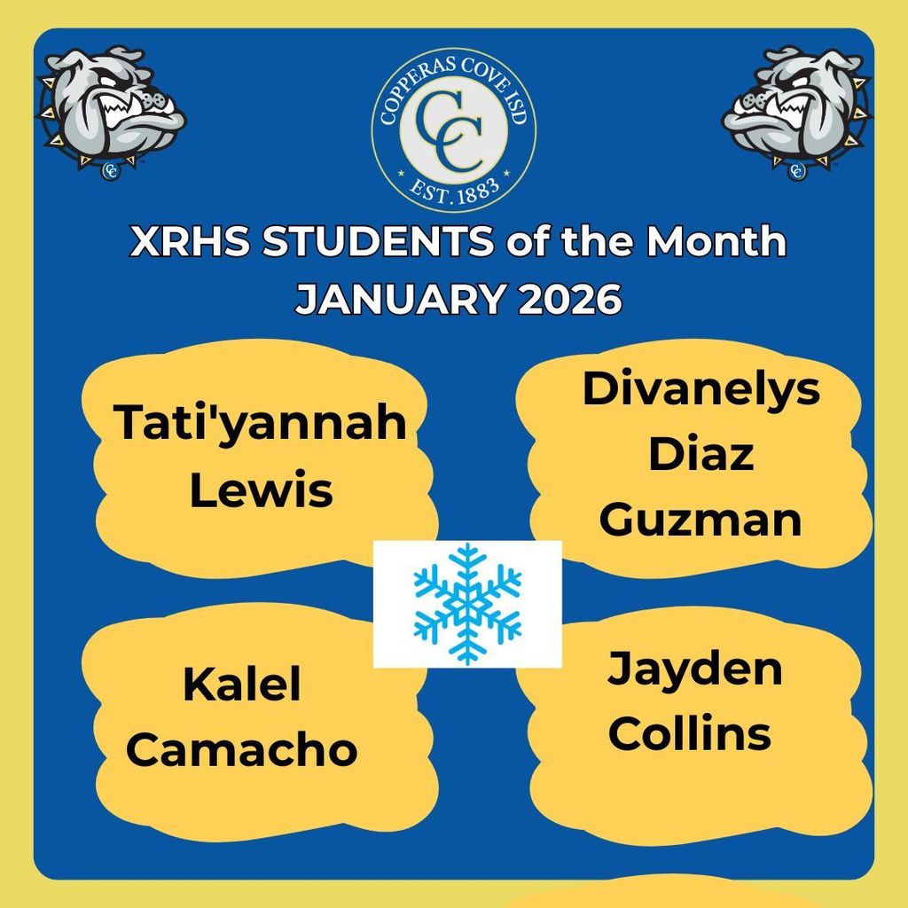January Students of Month with logos