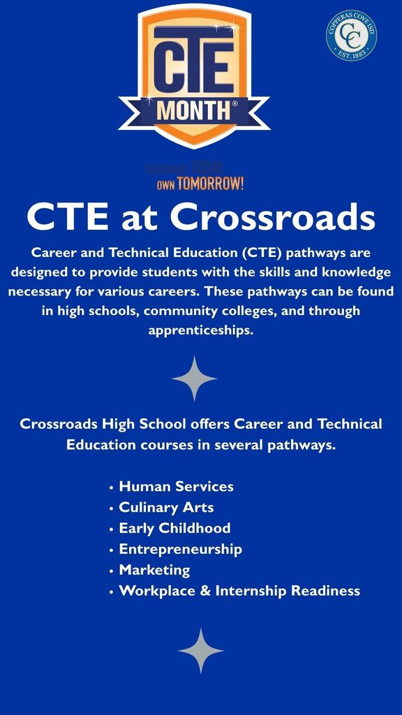 CTE month poster with logos
