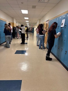 Copperas Cove High School students doing a Gallery Walk