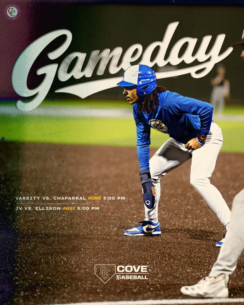 baseball varsity vs chaparral home 5pm jv vs ellison  away 5pm 