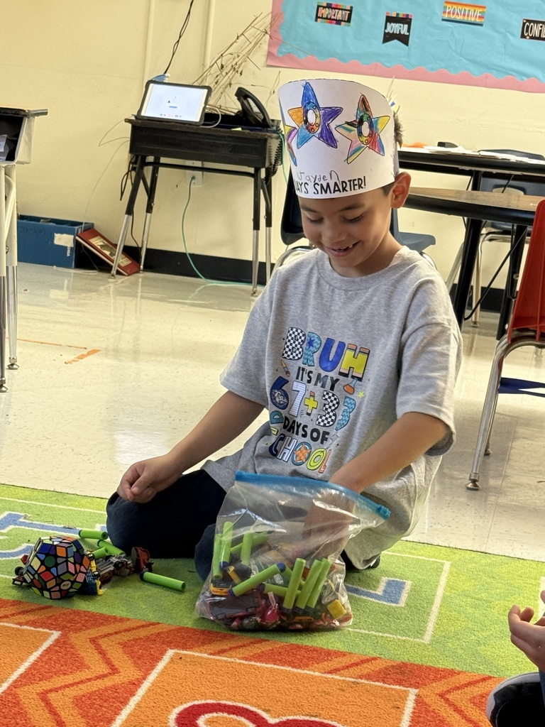 Student counting their 100 items