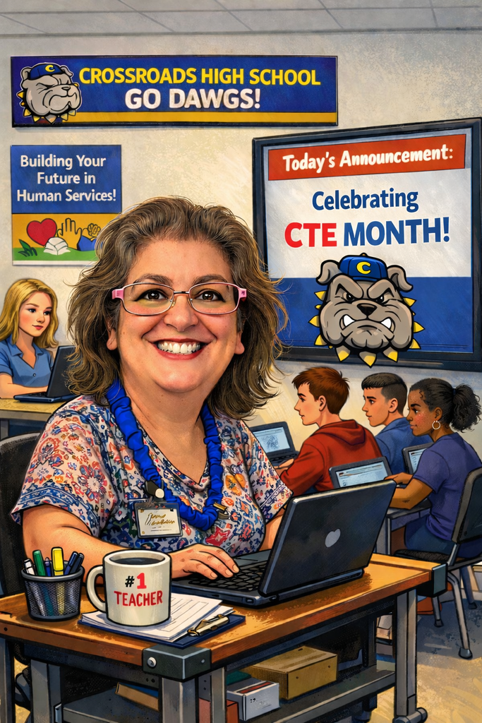 Caricature of Mrs. Morgan for CTE Month