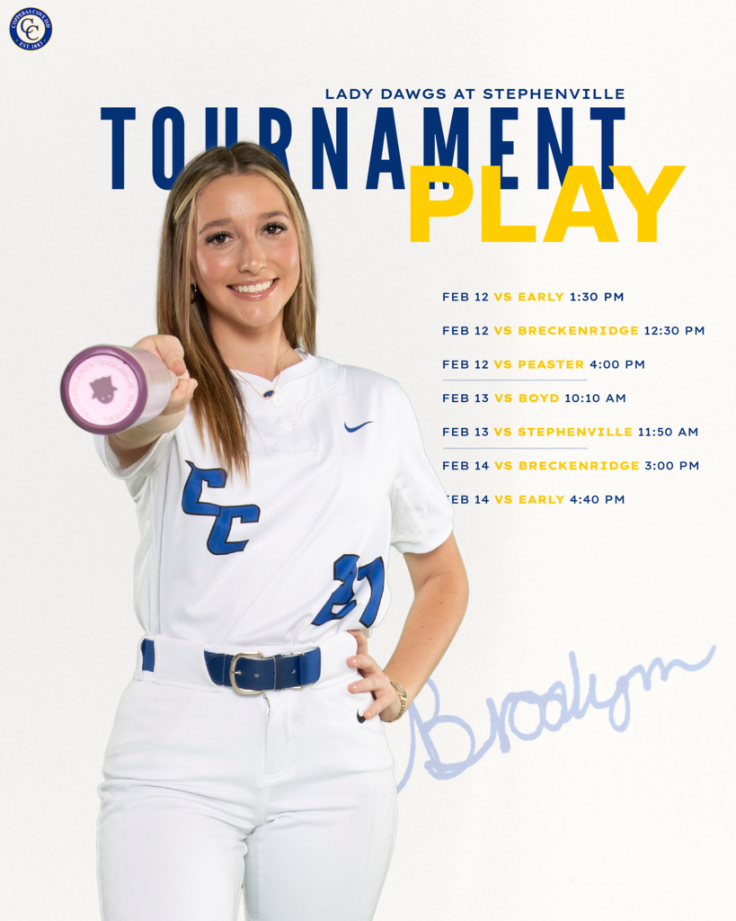 lady dawgs at stephenville tournament feb 12 vs early 130, feb 12 vs brecenridge 1230, feb 12 vs peaster 4pm ,feb 13 vs boyd 1010, stephenville 1150, breckenridge 300 earley 4pm 