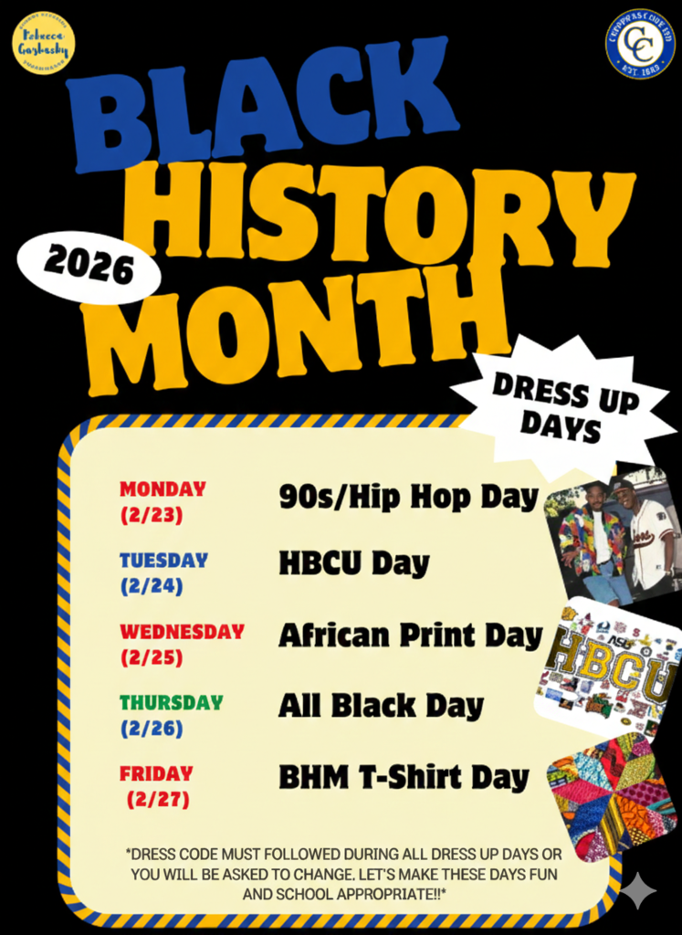 Flyer with various African-American figures and designs. Text in post body.