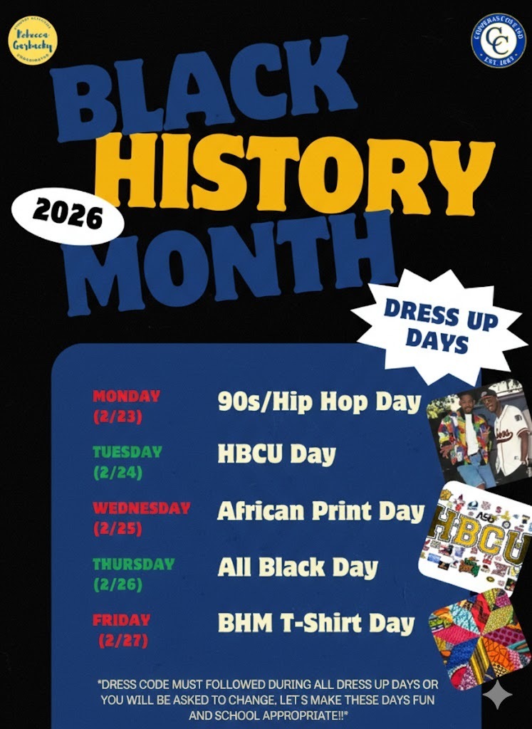 A flyer with various depictions of African-American culture. Text in post body.