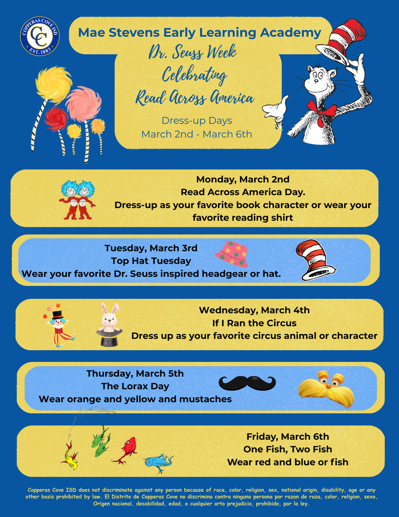 DrSeuss Week and Dress Up Days