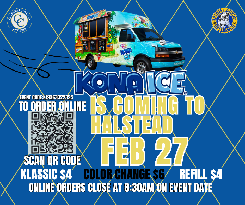 kona ice flyer with CCISD logo details in caption