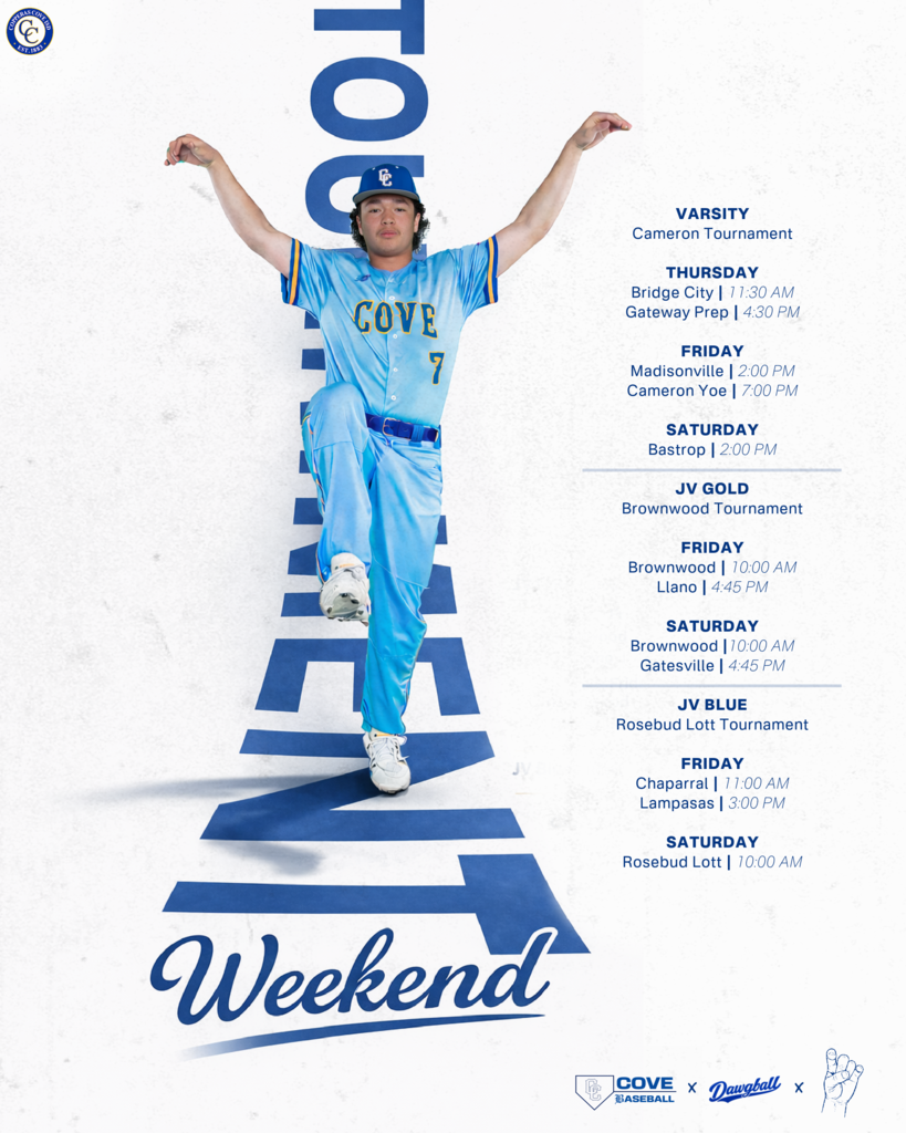 tournament weekedn varsity at caomeron jv gold at brownwood jvs at rosebud lott