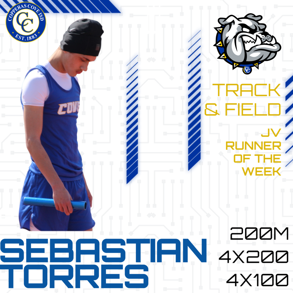jv track and field runner of the week seastain torres 200m, 4x200, 4x100