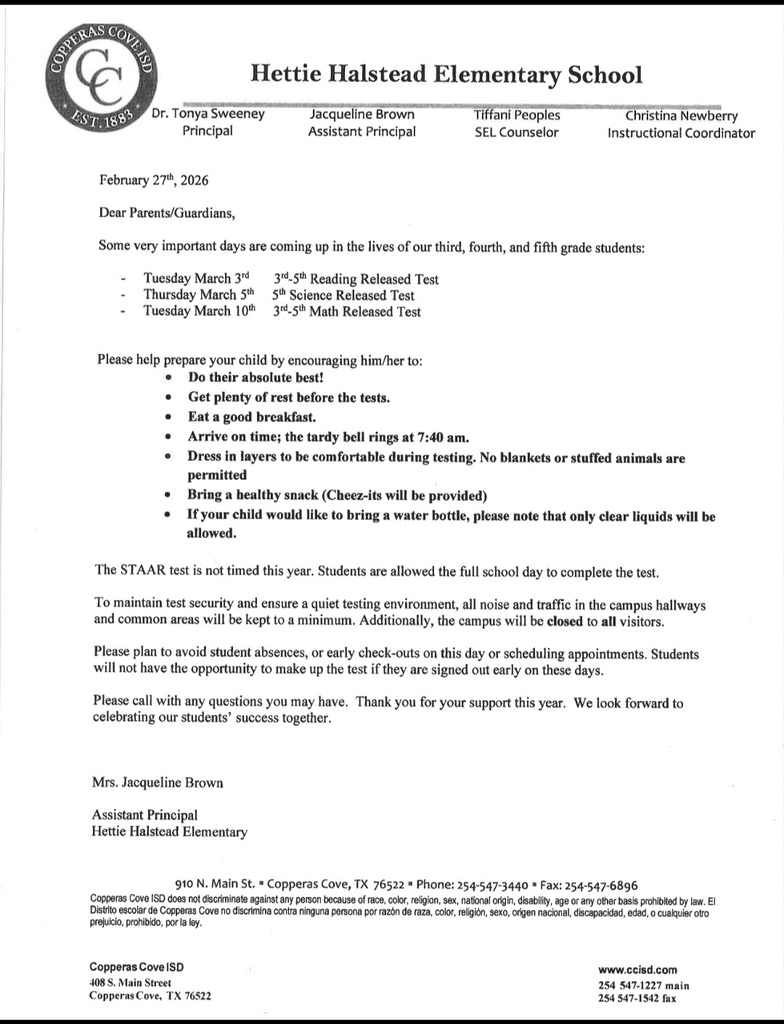 Upcoming  important test dates details in caption