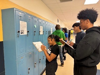 Students doing a Gallery Walk 