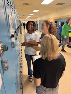 Students conducting a gallery walk