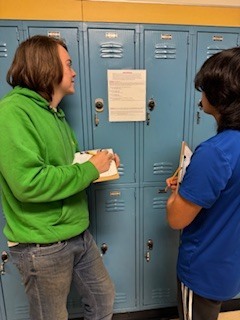 Students doing a Gallery Walk 