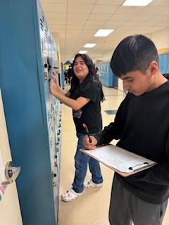 Students doing a Gallery Walk 